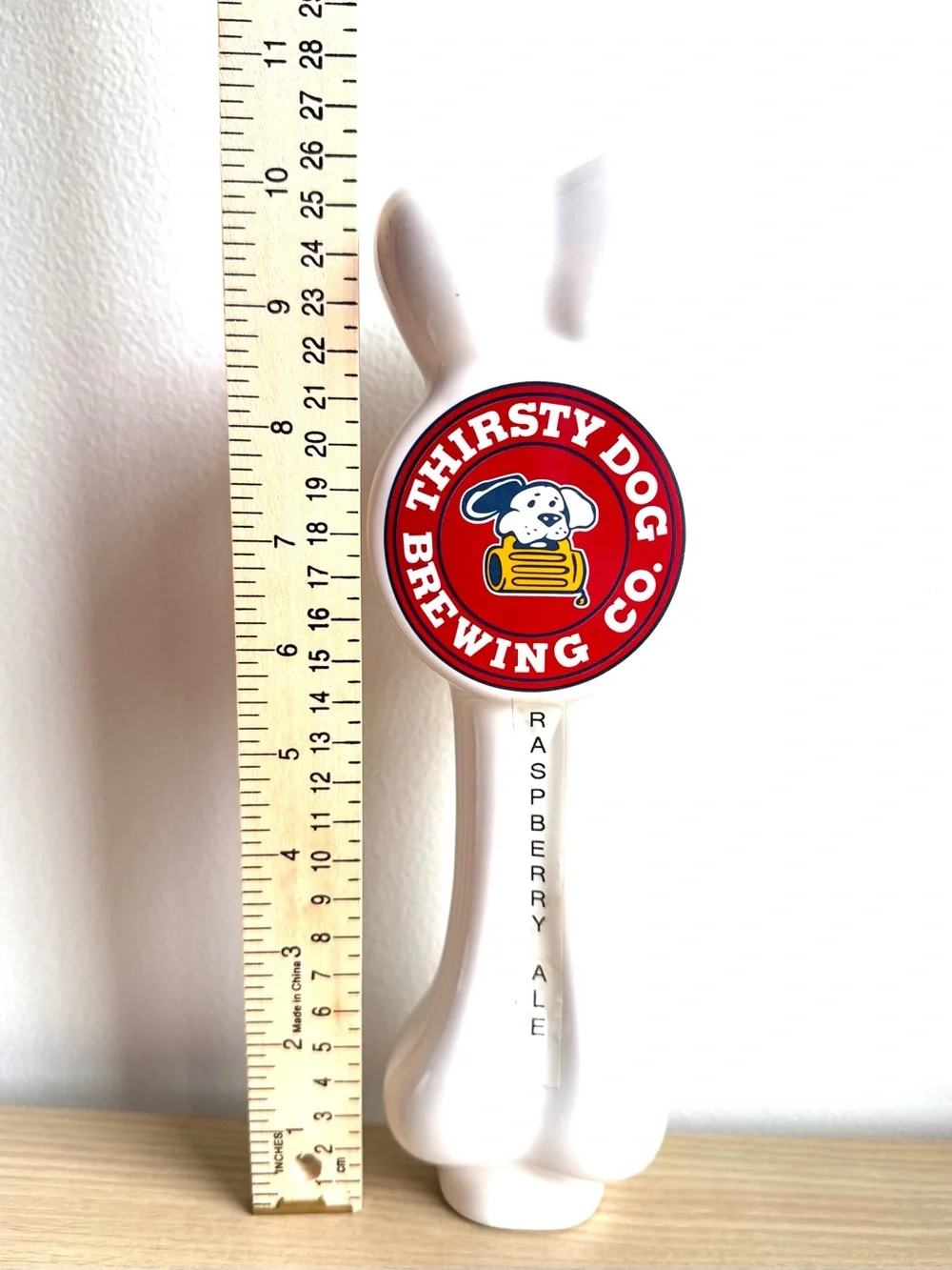 Thirsty Dog Brewing Bone Craft Beer Bar Tap Handle Raspberry Ale Breweriana Ohio